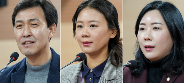 연구모임  3명의 대표의원(좌로부터 명노봉, 김미영, 김은아 의원) ⓒ